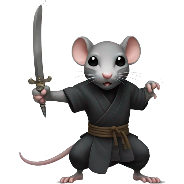 ninja rat holding a dagger emoji