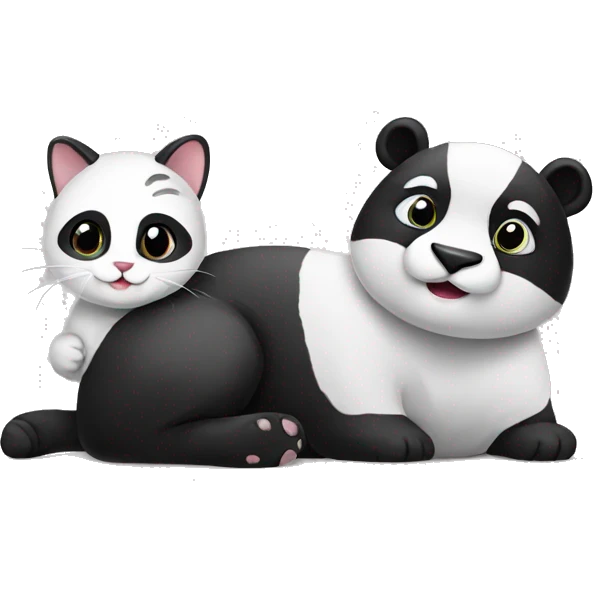 Panda with à cat emoji