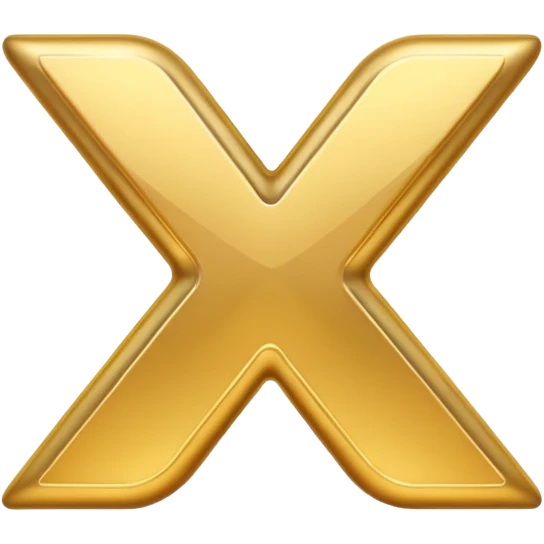 emoji-style glossy icon with two characters: X and S placed side by side forming “XS”, bold rounded font, golden 3D shine, smooth gradients, soft highlights, transparent background

 emoji