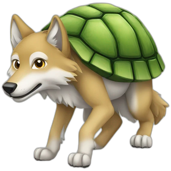 Loup sur tortue emoji
