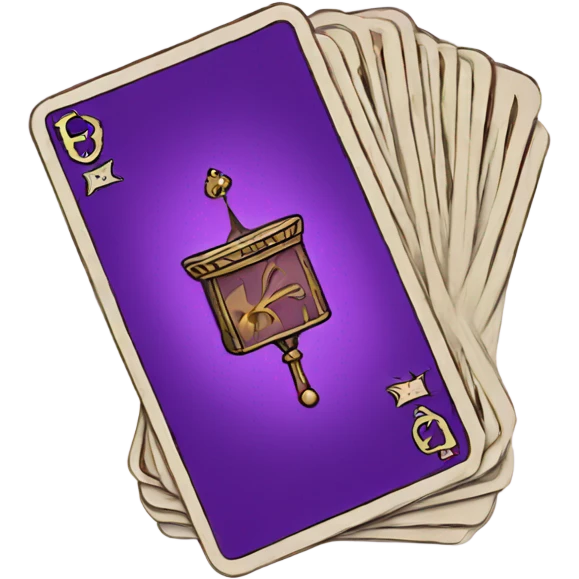 purple tarot playing card stack emoji