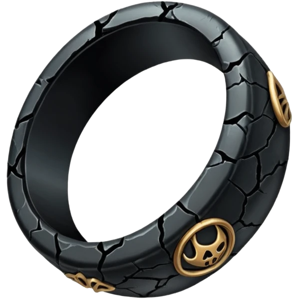 iOS sticker, cursed ring, black shades, red crack, minimal emoji