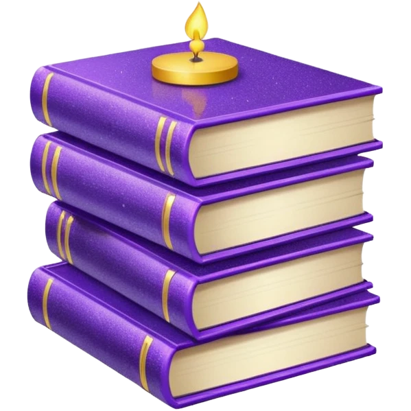 glitter purple books emoji