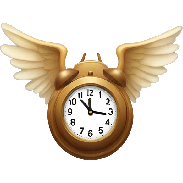 Clock with wings and brown ears emoji