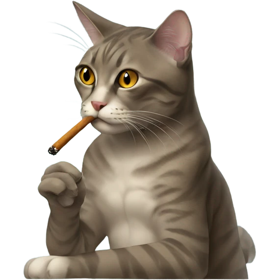 cat smoking emoji
