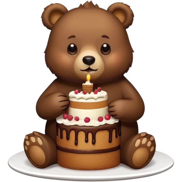 Bear eating cake emoji