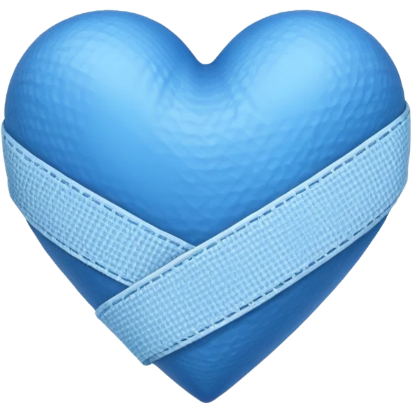 Corazon azul con tirita emoji