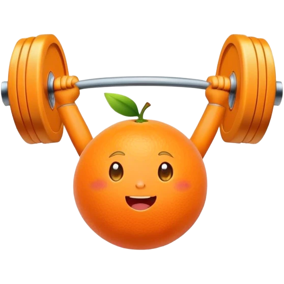 Weightlifting orange fruit  emoji