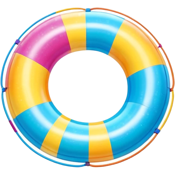 inflatable pool float object icon, colorful swimming ring, glossy plastic texture, summer vibe, 3D cartoon, mobile game icon style, centered, clean background, no text, no watermark
 emoji