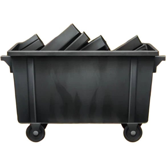 Dumpster fire no wheels emoji