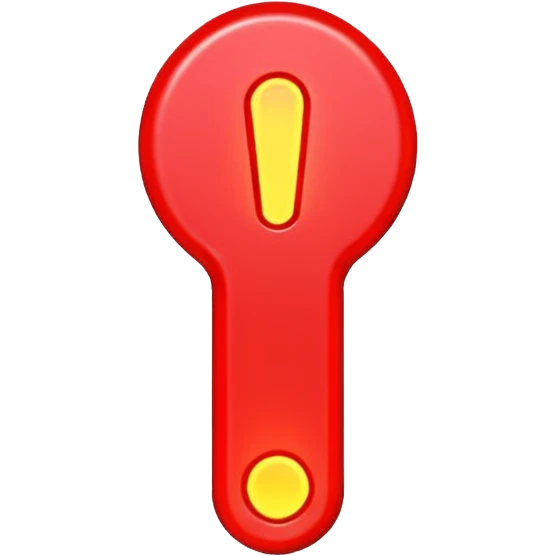 exclamation point ❗️, minimalistic 3d red neon glowing transparent emoji