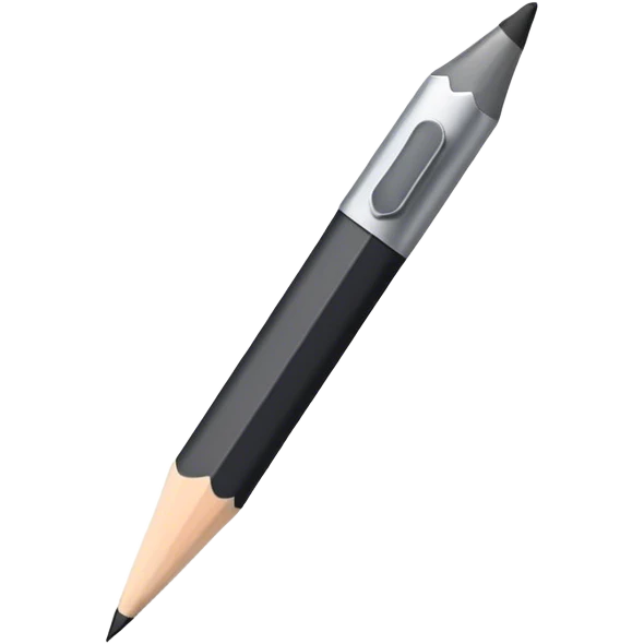black pencil pointing lower left emoji
