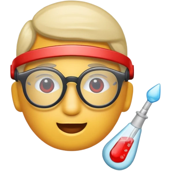 Wissenschaftler mit Brille und Blutegel auf dem Kopf emoji