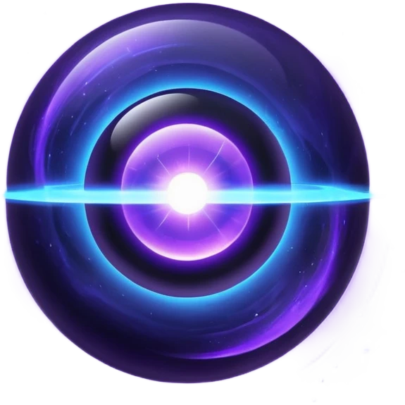 glowing sphere with blue and purple light inside, blackhole as energy core emoji