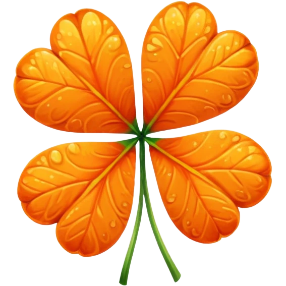 Orange five leaf clover emoji