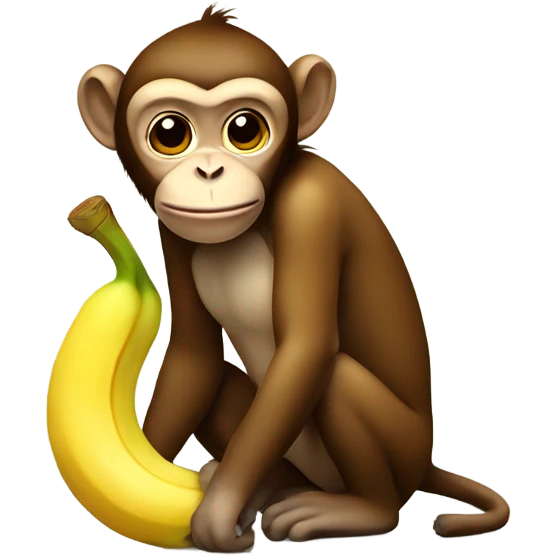 Monkey with banana emoji