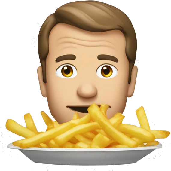 Macron qui mange des frites emoji