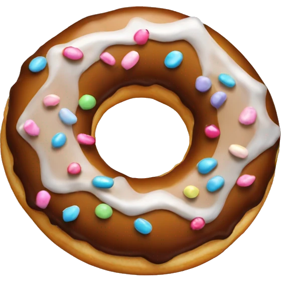 A donut with icing on grey background  emoji