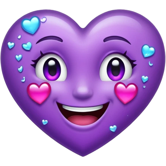 Glittery purple heart that's sideways laughing, tears of joy emoji
