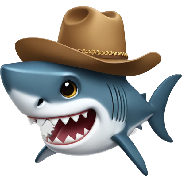 Shark with a cowboy hay emoji