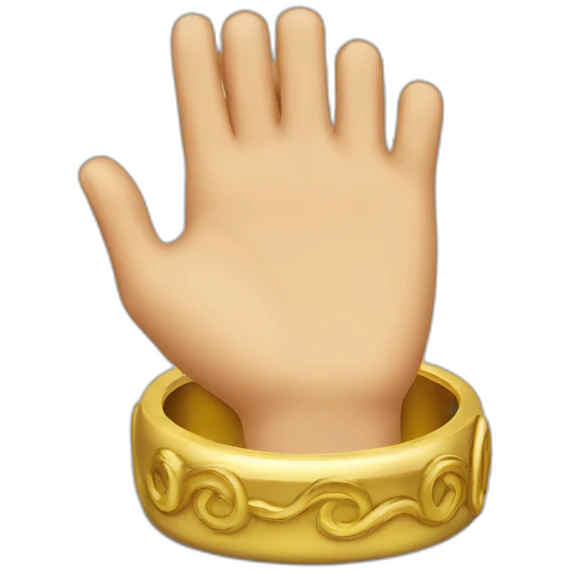 Thumb with a bigg gold ring emoji