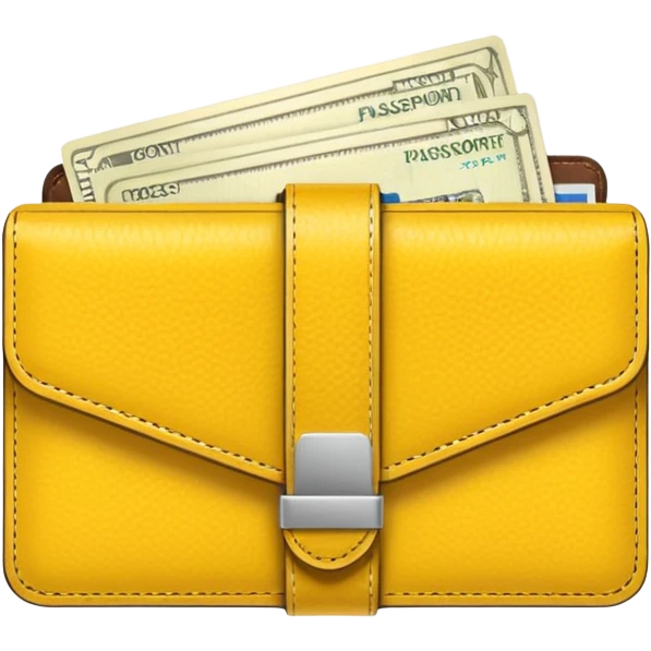 Travel yellow wallet – larger, holds passport and tickets.
 emoji