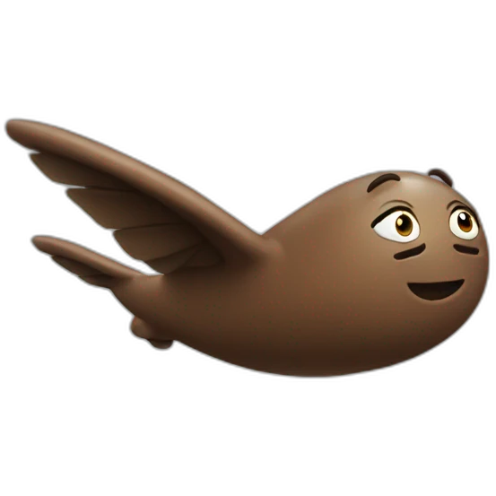 flying poop emoji