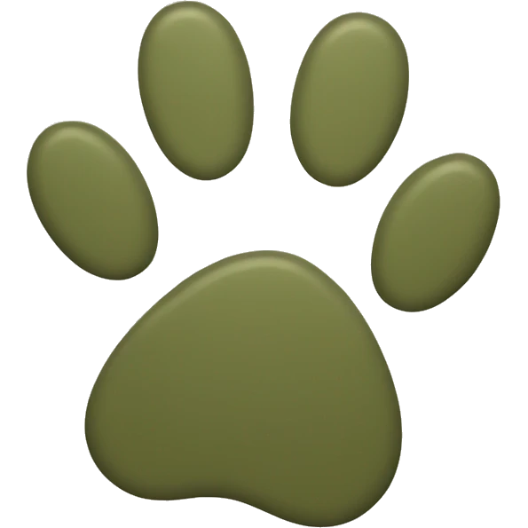 Khaki-green paw emoji