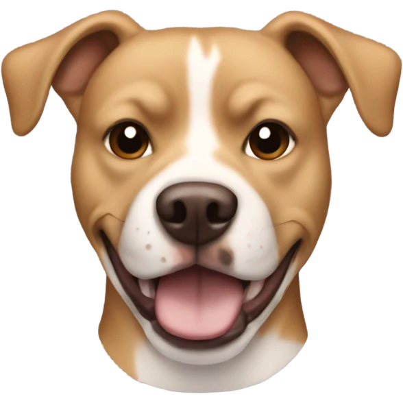 brown and carmel dog with a pitbull face big big head and blonde hair like taylor swift  emoji