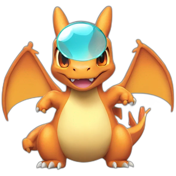 Charizard with glass emoji