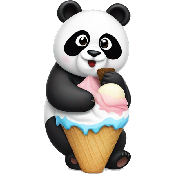 Panda eating ice cream emoji