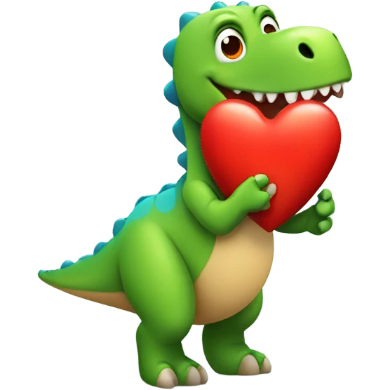 dinosaur holding a heart  emoji