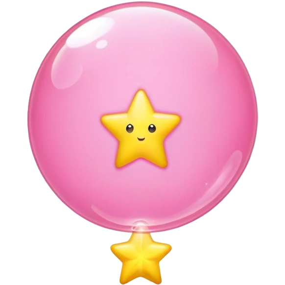 Pink bubble with a glowing star emoji