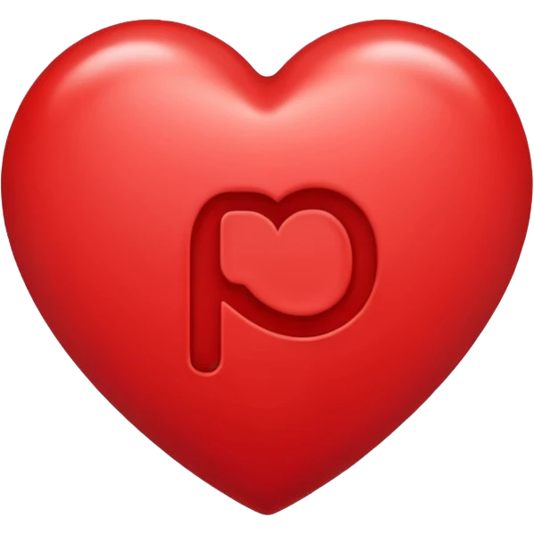 Сердце с буквой Р внутри emoji