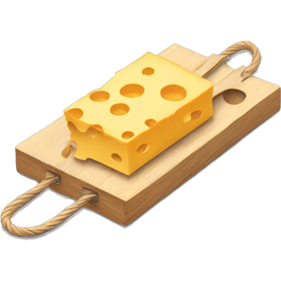 Mousetrap with cheese emoji