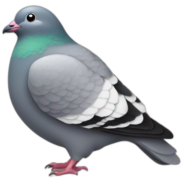 chubby pigeon listening to music emoji