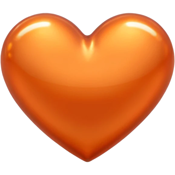 glossy orange metallic heart emoji