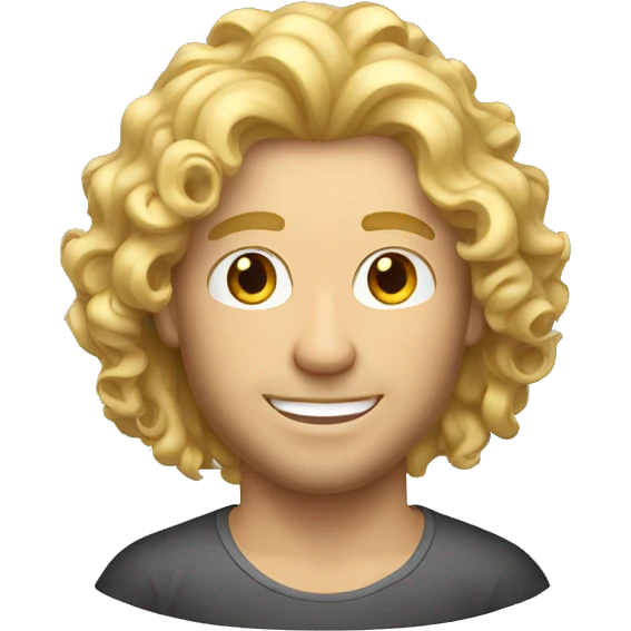trevor blonde curly medium length hair adult man surfing on a surfboard emoji