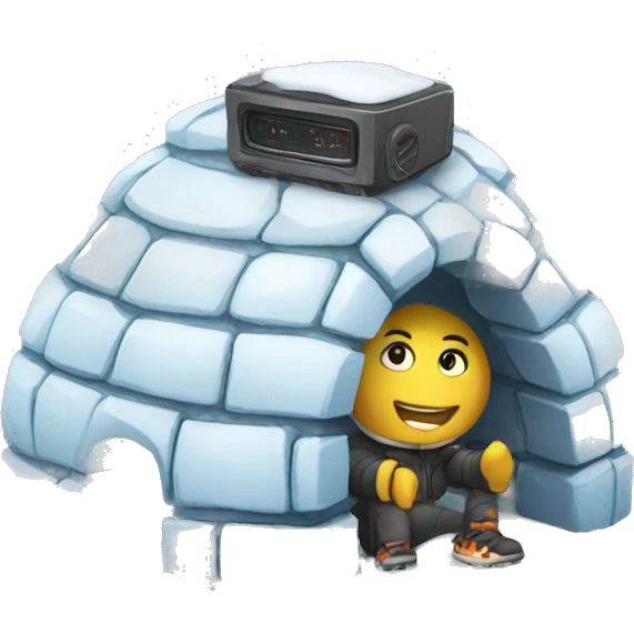igloo with dj emoji