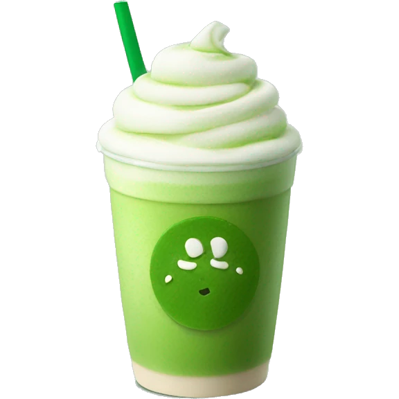 Matcha latte with ice emoji