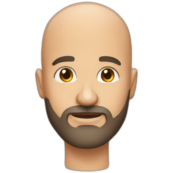 Bald man beard emoji