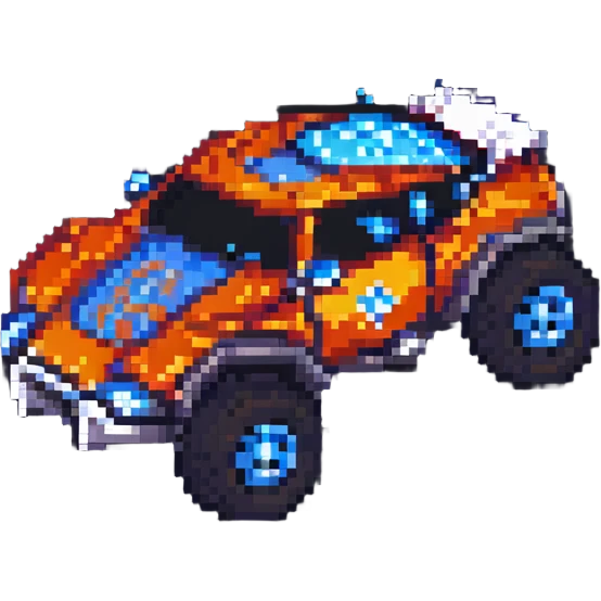 Octane from Rocket League, pixel art style emoji