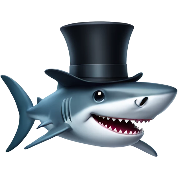 Shark with a top hat emoji