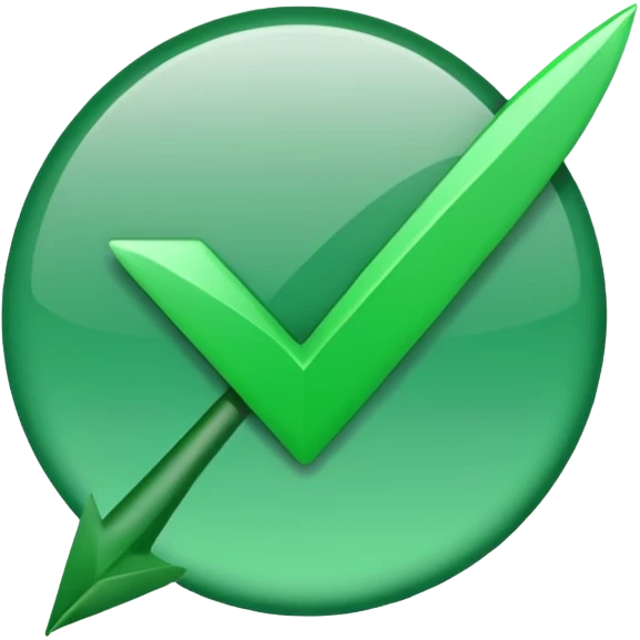 Traditional Green check mark with high flick no background emoji