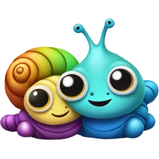 Two adorable snails that are best pals  emoji