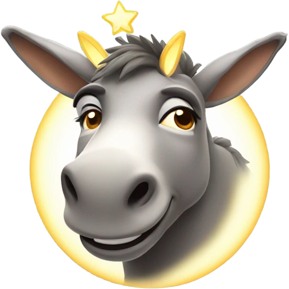 Fat donkey with a halo emoji