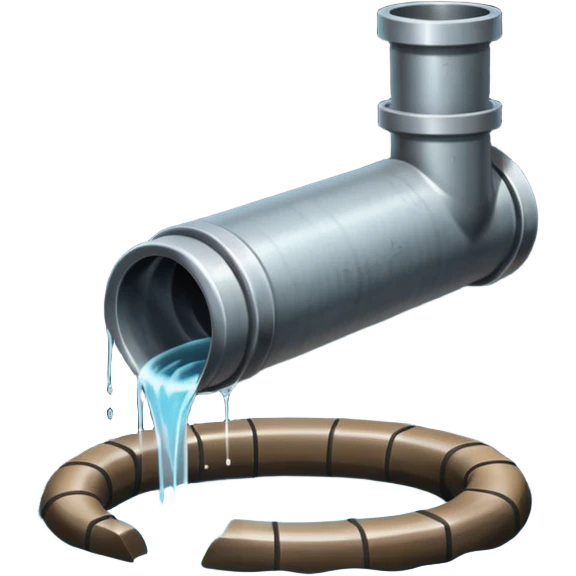 a steel shiny sewer pipe wastewater flows out emoji