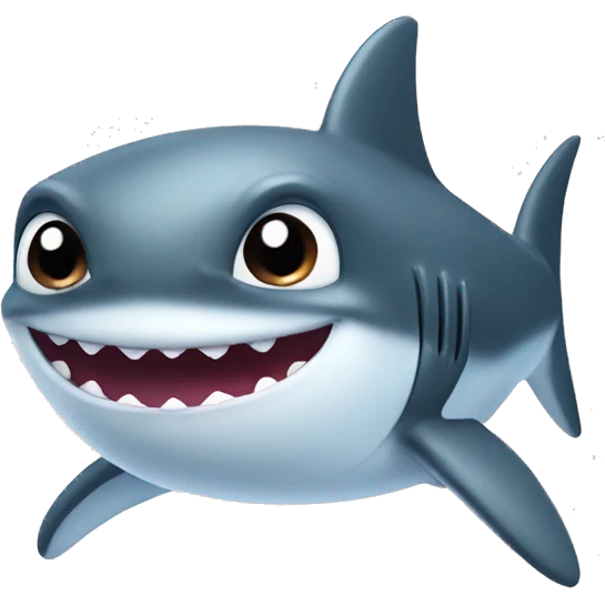 baby shark with cute face emoji