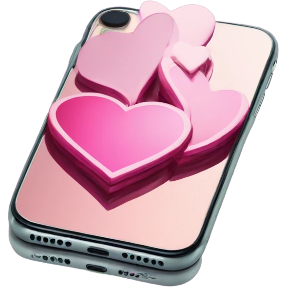 iPhone 11 with a mirrored case in the form of hearts emoji
