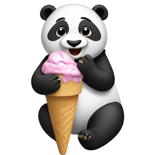 Panda eating ice cream emoji